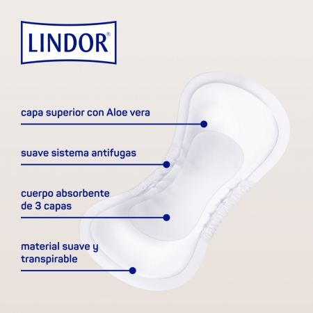 LINDOR LADY PAD 3 GOTAS INCONTINENCIA ORINA NORMAL 28 COMPRESAS