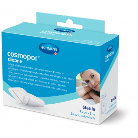 COSMOPOR SILICONE APOSITO ESTERIL 5 UNIDADES 7,2 CM X 5 CM