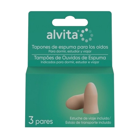 ALVITA 3 PARES DE TAPONES OIDOS DE ESPUMA