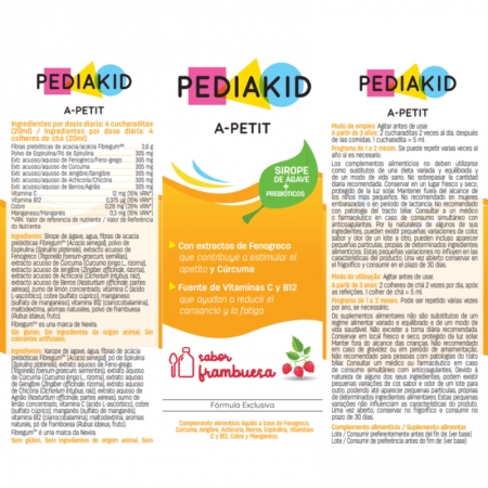 PEDIAKID APETITO TONO JARABE SABOR FRAMBUESA 125 ML