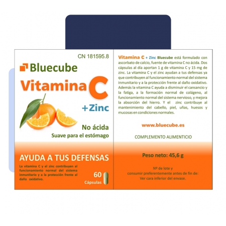 BLUECUBE VITAMINAS C+D+ZINC 60 CAPSULAS