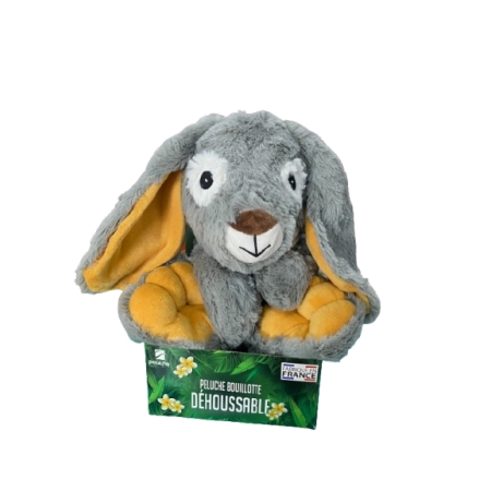 PELUCHO TÉRMICO CONEJO GRIS CON SEMILLAS EXTRAÍBLE