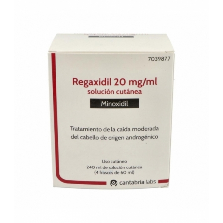 REGAXIDIL 20 MG/ML SOLUCION CUTANEA 4 FRASCOS 60 ML