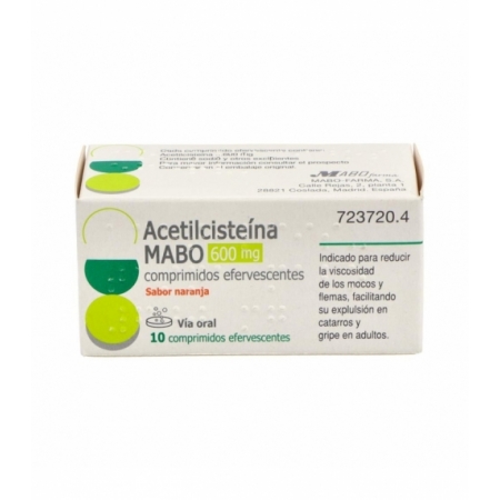 ACETILCISTEINA MABO 600 MG 10 COMPRIMIDOS EFERVESCENTES (SABOR NARANJA)