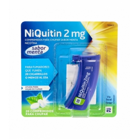 NIQUITIN 2 MG 20 COMPRIMIDOS PARA CHUPAR (SABOR MENTA)