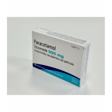 PARACETAMOL TECNIMEDE 500 MG 20 COMPRIMIDOS RECUBIERTOS