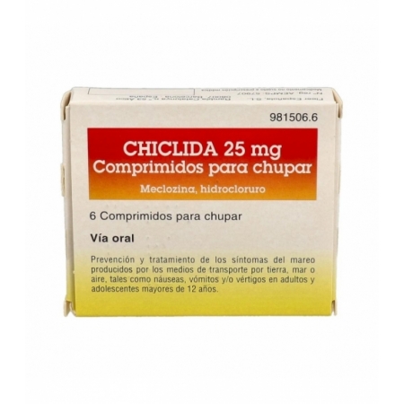 CHICLIDA 25 MG 6 COMPRIMIDOS PARA CHUPAR
