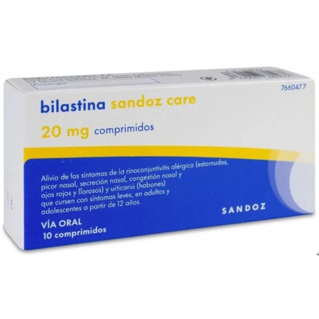 BILASTINA SANDOZ CARE 20 MG 10 COMPRIMIDOS