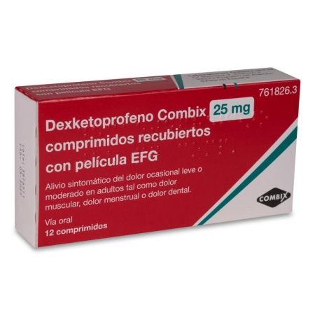 DEXKETOPROFENO COMBIX EFG 25 MG 12 COMPRIMIDOS RECUBIERTOS