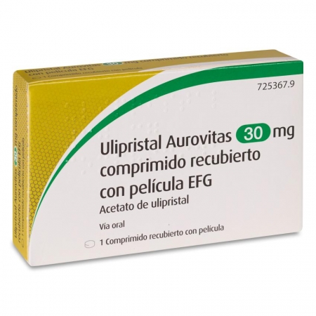 ULIPRISTAL AUROVITAS EFG 30 MG 1 COMPRIMIDO RECUBIERTO