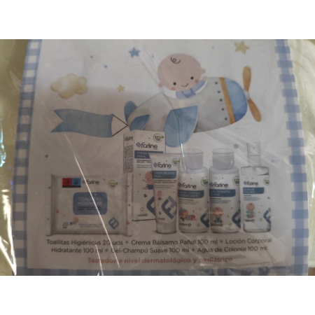 FARLINE BEBE NECESER VIAJE (TOALLITAS + GEL CHAMPU + CREMA BALSAMO PAÑAL + LOCION HIDRAT + COLONIA)