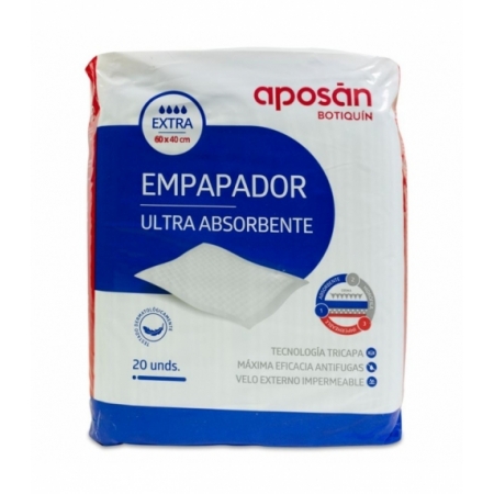 EMPAPADOR ULTRA ABSORBENTE APOSAN BOTIQUIN 20 UNIDADES 60 CM X 40 CM