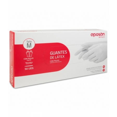 APOSAN GUANTES DE LATEX  50 UNIDADES TALLA M