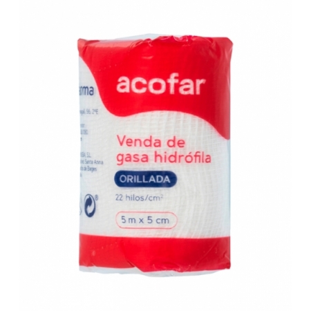 ACOFAR VENDA DE GASA HIDROFILA 1 UNIDAD 5 M X 5 CM