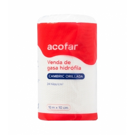 ACOFAR VENDA DE GASA HIDROFILA CAMBRIC 1 UNIDAD 10 M X 10 CM