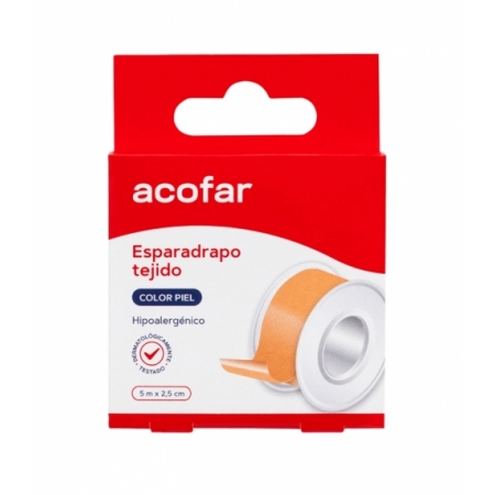 ACOFAR ESPARADRAPO DE TEJIDO COLOR PIEL 1 UNIDAD 5 M X 2,5 CM