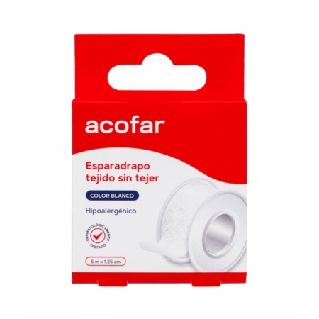ACOFAR ESPARADRAPO COLOR BLANCO TEJIDO SIN TEJER 5 M X 1,25 CM