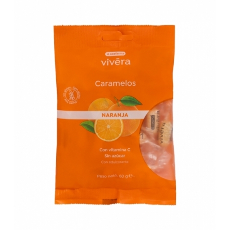 ACOFAR VIVERA CARAMELOS SIN AZUCAR 1 BOLSA 60 G SABOR NARANJA