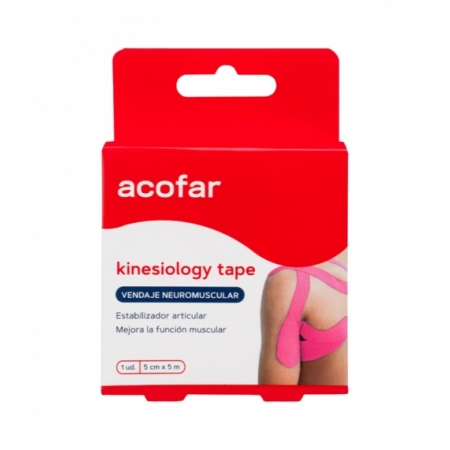 ACOFAR KINESIOLOGY TAPE VENDAJE 1 UNIDAD 5 M X 5 CM COLOR FUCSIA