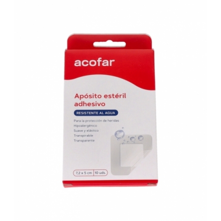 ACOFAR APOSITO ADHESIVO RESISTENTE AL AGUA 10 UNIDADES 7,2 CM X 5 CM