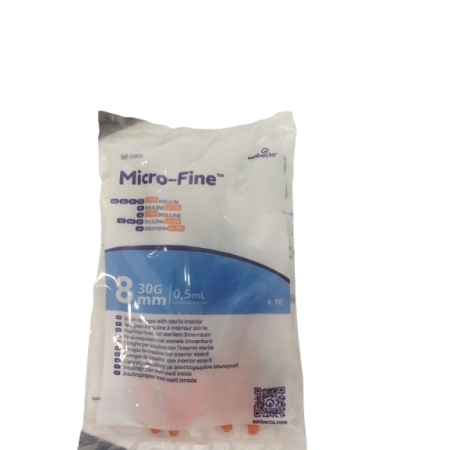 BD MICRO-FINE+ 10 JERINGAS DE INSULINA 0.5 ML CON AGUJA 30G (0,3 X 8 MM)