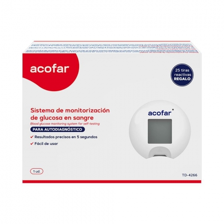 ACOFAR NESIRA GLUCOMETRO MONITORIZACION GLUCOSA EN SANGRE TD 4266 + 25 TIRAS
