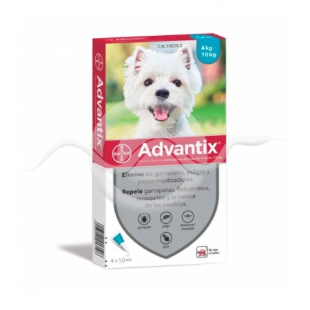 ADVANTIX 4 PIPETAS 4 HASTA 10 KG BAYER