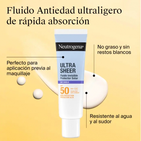 NEUTROGENA ULTRA SHEER FLUIDO INVISIBLE ANTI EDAD SPF50 50 ML