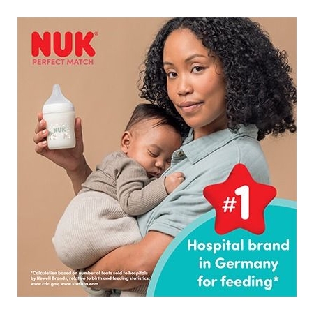 NUK PERFECT MATCH BIBERON PP TETINA DE SILICONA FLUJO S 150 ML ALGODON