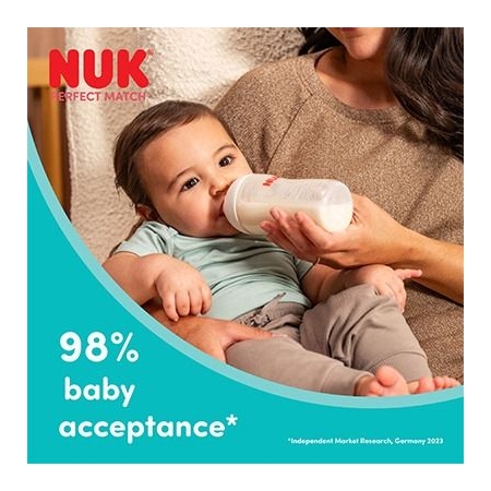 NUK PERFECT MATCH BIBERON PP TETINA DE SILICONA FLUJO S 150 ML ALGODON
