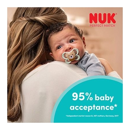 NUK PERFECT MATCH AIR CHUPETE SILICONA 18 - 36 MESES 2 UNIDADES SURTIDO