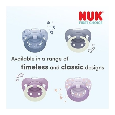 NUK FIRST CHOICE CLASSIC DAY & NIGHT 2 CHUPETES SILICONA 6-18 MESES