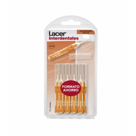 LACER 10 CEPILLOS INTERDENTALES EXTRAFINOS SUAVES RECTOS