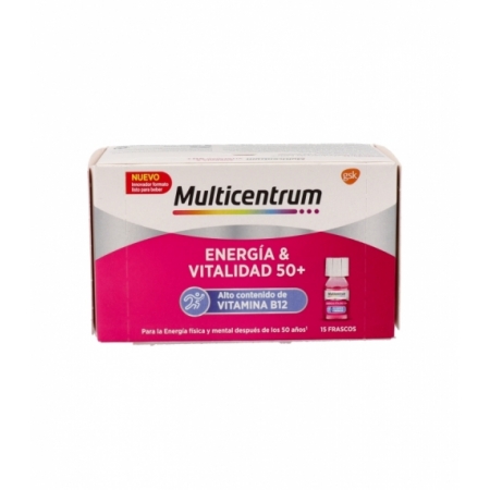 MULTICENTRUM ENERGIA & VITALIDAD 50+ 15 FRASCOS 7 ML SABOR FRAMBUESA