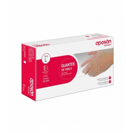 APOSAN 50 GUANTES DE VINILO TALLA L