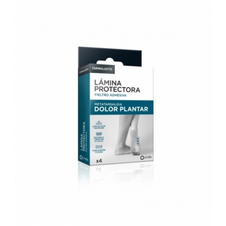 FARMALASTIC LAMINA PROTECTORA FIELTRO ADHESIVA 4 UNIDADES TALLA UNICA