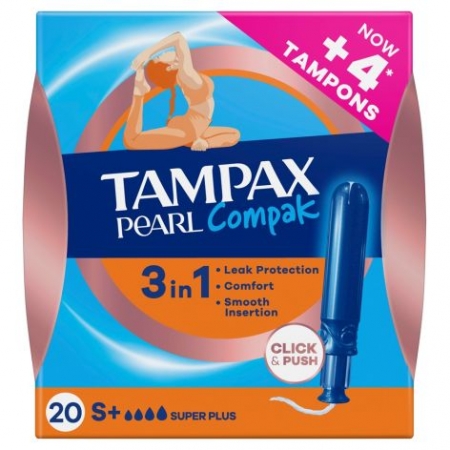 TAMPAX COMPAK PEARL SUPER PLUS 20 UNIDADES