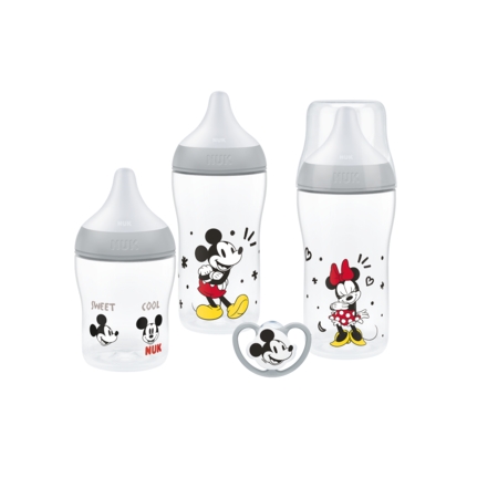 NUK SET DE REGALO PERFECT MATCH MICKEY (1 BIBERON 150 ML + 2 BIBERONES 260 ML + CHUPETE)