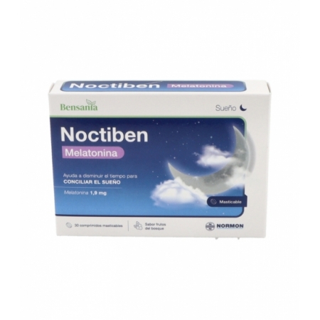 BENSANIA NOCTIBEN MELATONINA 30 COMPRIMIDOS MASTICABLES SABOR FRUTOS DEL BOSQUE