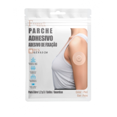 FARMA PATCH PARCHE ADHESIVO PARA SENSOR GLUCOSA COLOR PIEL 10 UNIDADES