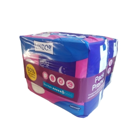 LINDOR LADY PAD MAXI NIGHT 6 GOTAS INCONTINENCIA ORINA 28 COMPRESAS