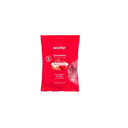 ACOFAR VIVERA CARAMELOS SIN AZUCAR 1 BOLSA 60 G SABOR FRESA