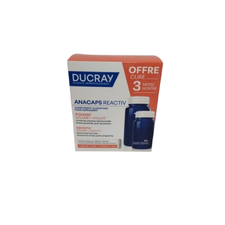 ANACAPS REACTIV CABELLO Y UÑAS DUCRAY 3 ENVASES 30 CAPSULAS