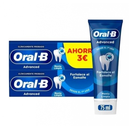 ORAL-B ADVANCED FORTALECE EL ESMALTE 2X75 ML