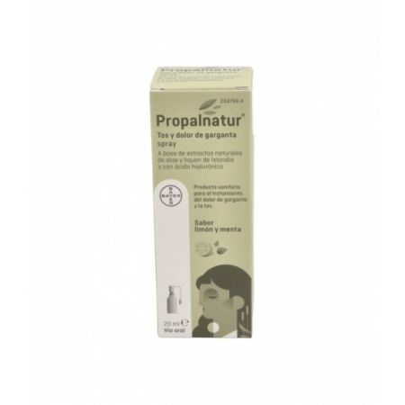 PROPALNATUR TOS Y DOLOR DE GARGANTA 1 SPRAY 20 ML SABOR LIMON Y MENTA
