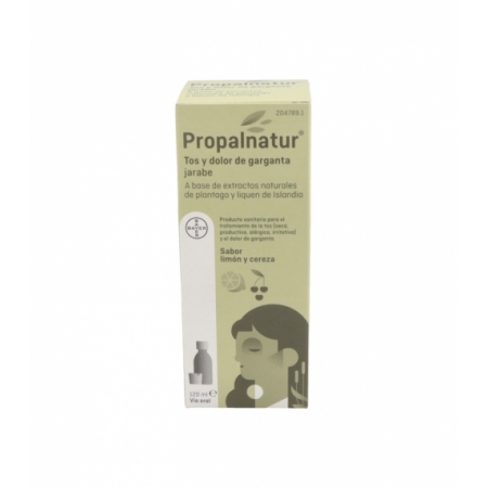 PROPALNATUR TOS Y DOLOR DE GARGANTA 1 BOTELLA 120 ML JARABE SABOR LIMON Y CEREZA