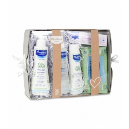 MUSTELA CANASTILLA BEBE CON CINCO PRODUCTOS