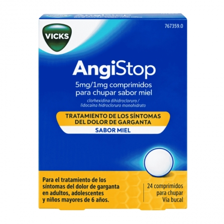 ANGISTOP 5 MG/1 MG 24 COMPRIMIDOS PARA CHUPAR SABOR MIEL