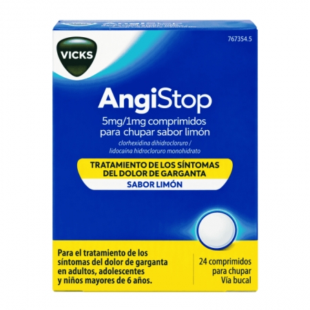 ANGISTOP 5 MG/1 MG 24 COMPRIMIDOS PARA CHUPAR SABOR LIMON