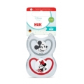 NUK PERFECT MATCH AIR MICKEY 2 CHUPETES SILICONA 18 - 36 MESES ROJO/GRIS